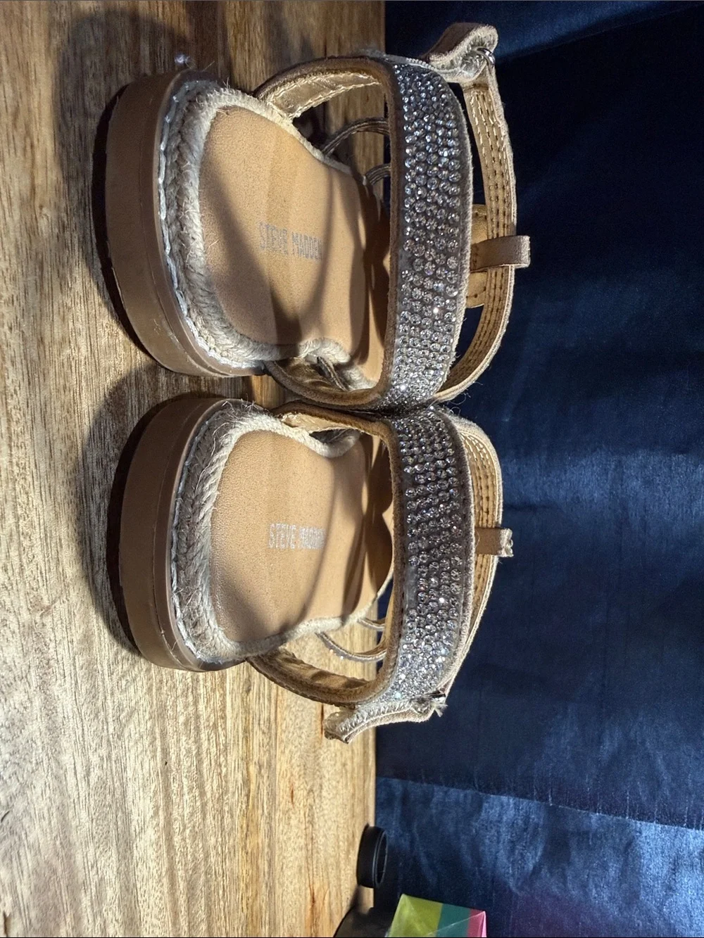 Steve Madden Girls Silver Sparkle Flower Sandals